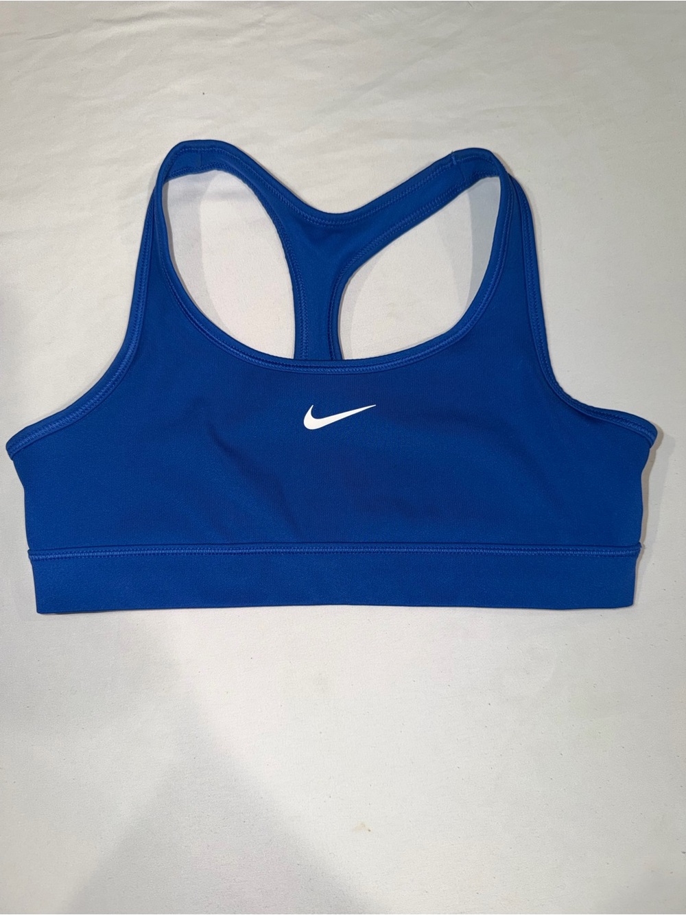 Nike Women’s M Dri-FIT Blue Sports Bra Athletic Racerback Swoosh